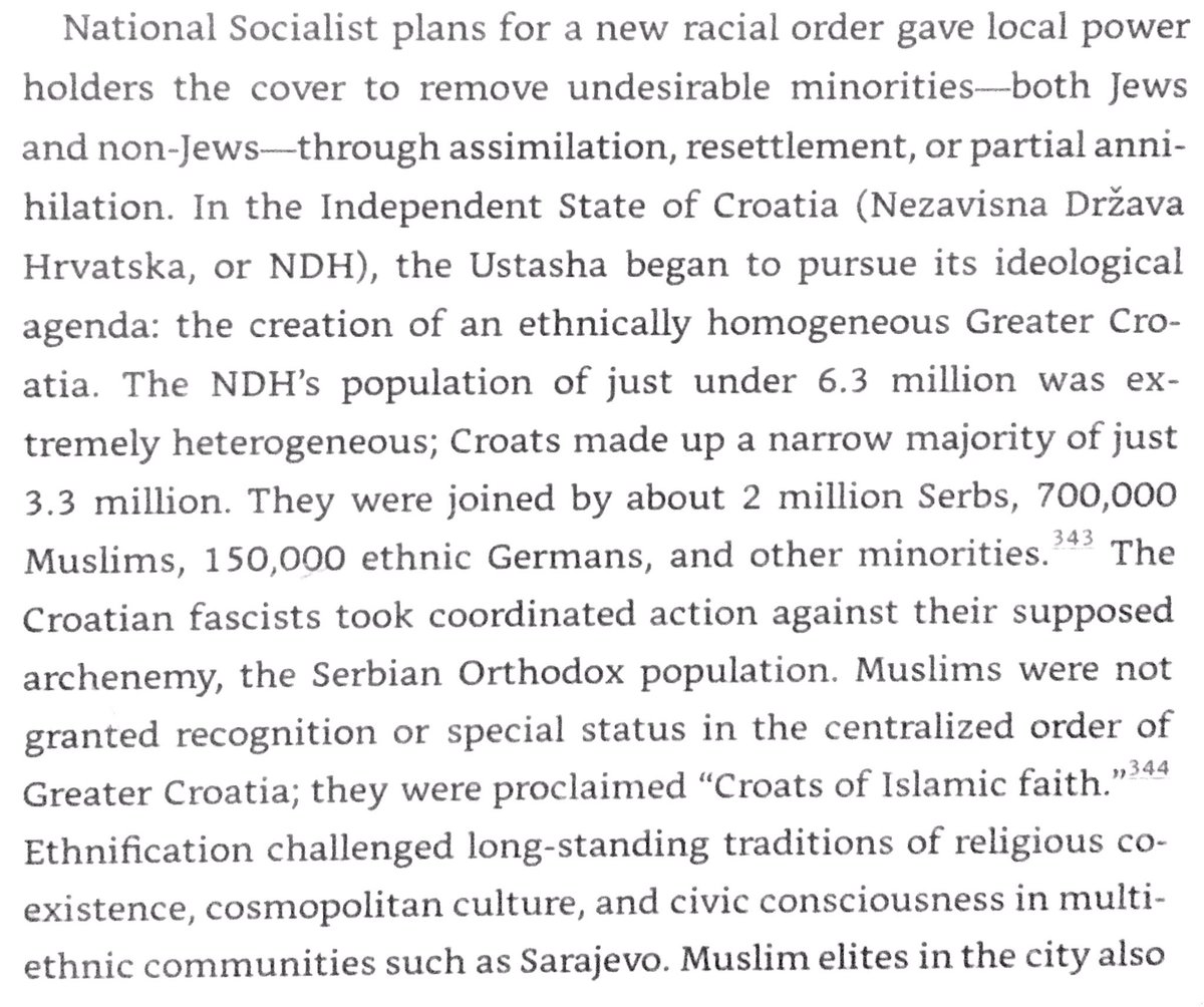 Fascist Croatia loathed Serbs, but considered Muslims to be “Croats of the Islamic faith”. Albanians & Bosnian Moslems were recruited into the SS & participated in brutal anti-partisan campaigns.