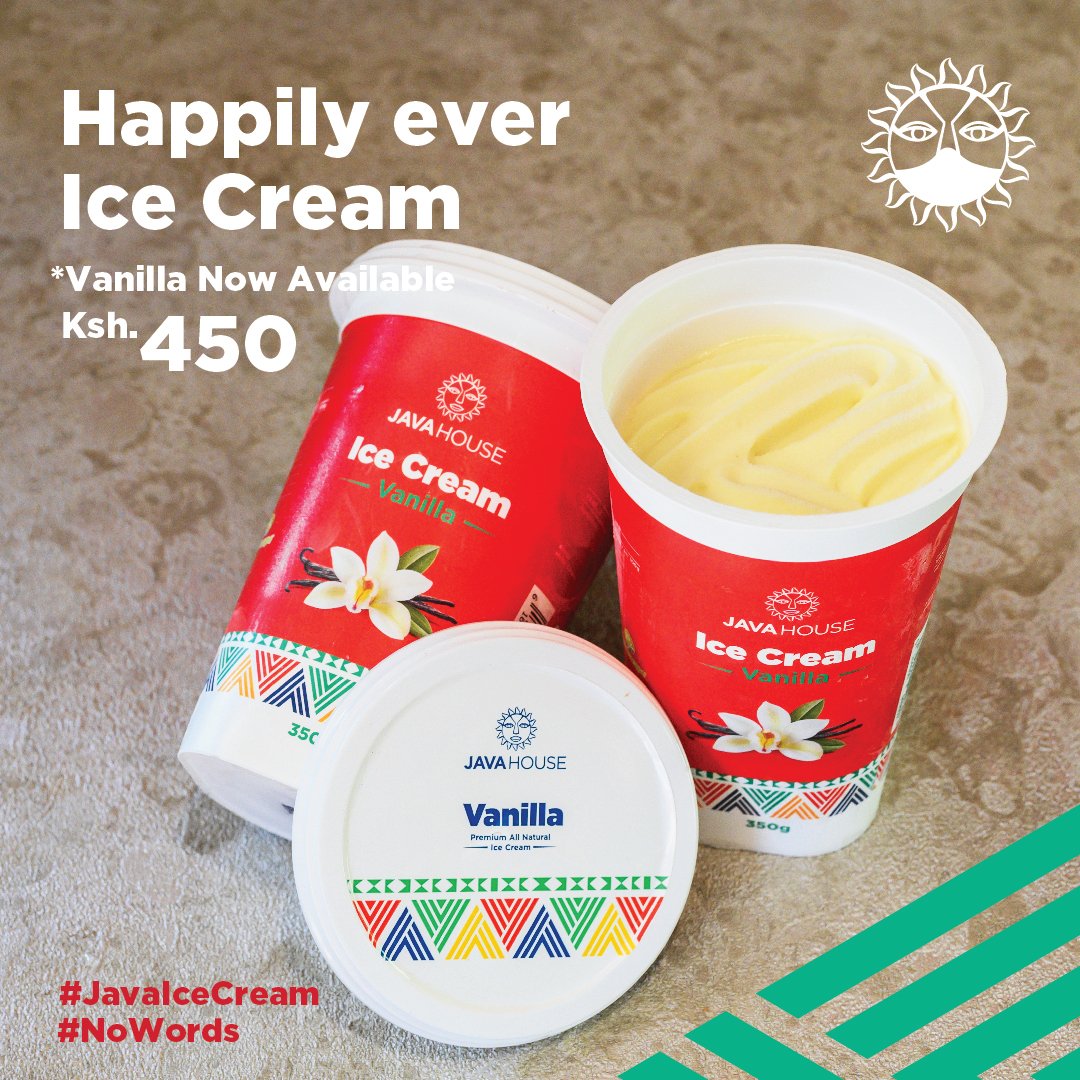 javahouseafrica's tweet image. With all this sunshine and holiday cheer, you deserve great ice cream. Get this vanilla flavour for Ksh 450 for the 350g and Ksh 230 for the 150g today. #JavaLove #JavaMagic #NoWords