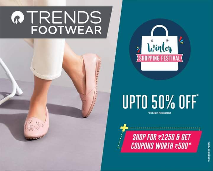 Winter shopping festival!!!    Upto 50% off, Visit Trends Footwear @ElementsMall now to avail ....    #TrendsFootwear #Footwear #ElementsMall #Nagavara #Banagalore