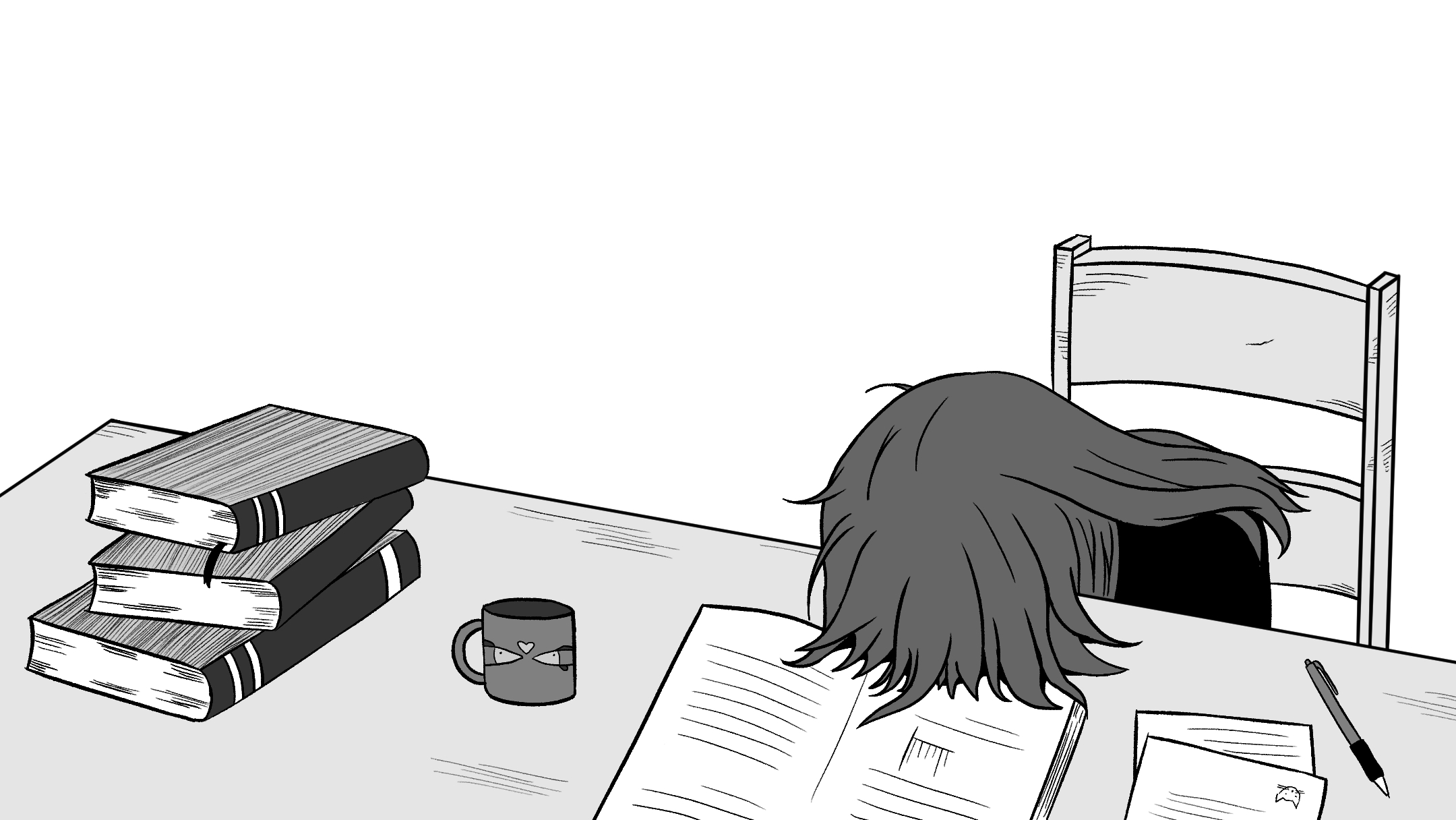 Morten Jensen Inktober52 Week 49 Book Inktober Inktober Manga Mangadrawing Wacomtablet Mangagirl Clipstudiopaint Mangaartist Digitalart Studying インクトーバー 漫画 ワコム ペンタブ クリップスタジオペイント デジタル