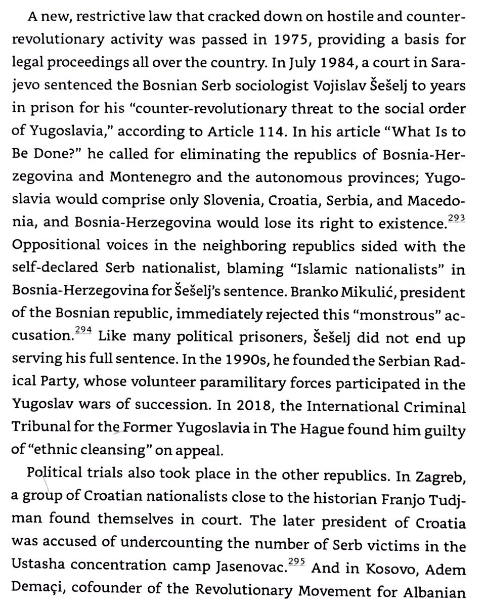 Seselj, Tudjman, Demaci, & Izetbegovic’s early careers as incendiary political figures persecuted by the Yugoslav government.