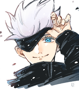 自分が持ってる五条悟のテンプレこのポージングだけだからこれしか描けない(こっちは絵チャで描き逃げした方) 