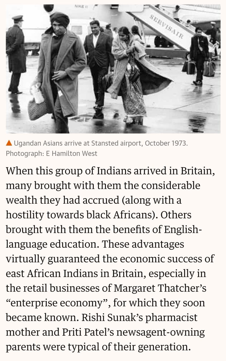 Rishi Sunak’s pharmacist mother and Priti Patel’s newsagent-owning parents were typical of their generation who arrived in Britain from east Africa.