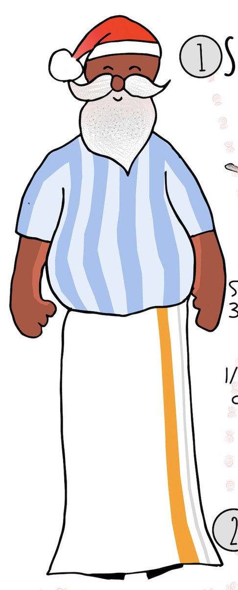 And while Masala Lab only required black and white illustrations, I wanted to be able to do coloured illustrations for the Mint column. Like this Mallu Santa with the Maradona tee.