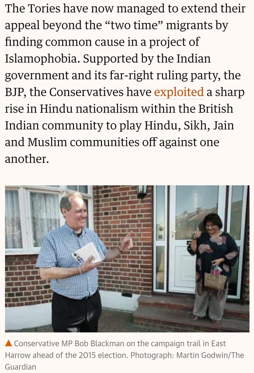 The Tories and India's BJP have worked together to stoke and exploit Islamophobia.