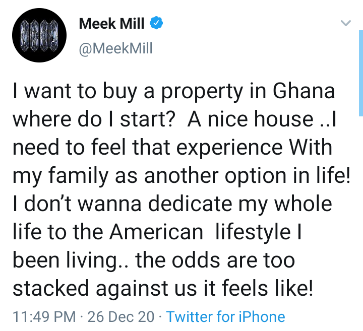 RainOverTalks's tweet photo. Hey @MeekMill come to Nigeria there are beautiful home(s) waiting for you in Banana Island. You can become @davido neighbour. I bet you will love it there. https://t.co/wmYYqBdtnz