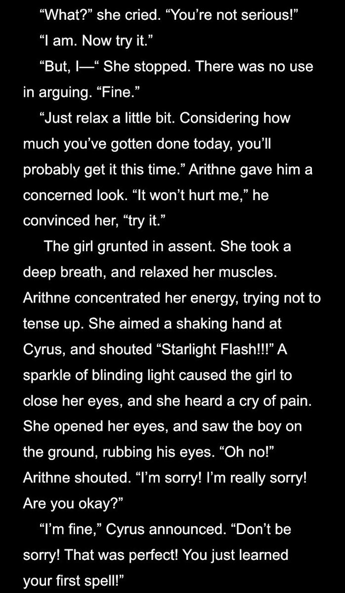 Baby-me makes an acceptable attempt at humor.Something you’ll notice in this text are very thinly-veiled attempts to make sure the reader knows the main character is NOT an overpowered self-insert, and even if she was, she has to like, TRY HARD at new things she does.