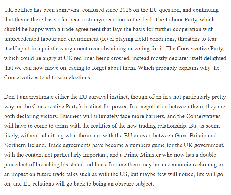 Both the EU and UK have declared victory. And both probably did win, according to their priorities. You may disagree with those, but that's the life of trade deals.