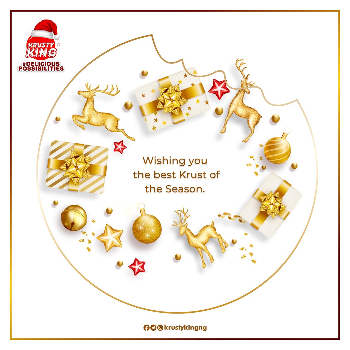 KrustyKingNg's tweet photo. We're still in the season of joy, kindness, and love. Krusty King wishes you the best Krust of the season. #MerryChristmas #KrustyKing #ChristmasGifts #BoxingDay https://t.co/UFvOvKNAyV