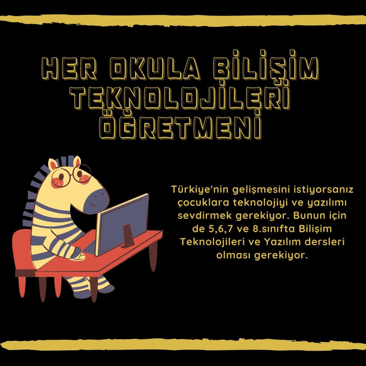 BilişimŞart İkiBinHak
Özel okulların çoğunda robotik kodlama ve bilişim dersleri verilirken devlet okullarında dersimiz malesef arkaplana atılmakta. Fırsat ve imkan eşitliği için her kademede bilişim dersi... 
<a href="/omerinan06/">Ömer İNAN</a>
<a href="/ziyaselcuk/">Ziya Selçuk</a>
<a href="/tcmeb/">Millî Eğitim Bakanlığı</a>
<a href="/MSCANBAL/">Mehmet Salih CANBAL</a> 
<a href="/safran1958/">Mustafa SAFRAN</a> 
<a href="/bdonmez44/">Burhanettin Dönmez</a>