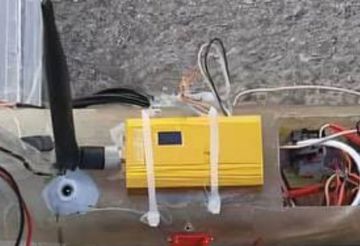 Video transmitter... A 1.2/3 ghz (I doubt they give a f about local frequency permits but they are using what in theory is a longer range frequency than the standard 5.4 ghz. My problem is they are using a big standard dipole antenna so points deducted.