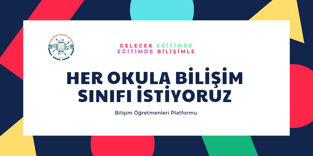 BilişimŞart İkiBinHak 
Her okula bilişim sınıfı diyoruz. Uzaktan eğitim sürecinde okullardaki BT sınıflarının değeri daha çok anlaşılmadı mı ? 
<a href="/ziyaselcuk/">Ziya Selçuk</a> <a href="/safran1958/">Mustafa SAFRAN</a>  <a href="/omerinan06/">Ömer İNAN</a>  <a href="/bdonmez44/">Burhanettin Dönmez</a> 
<a href="/adnanboyaci/">Adnan BOYACI</a>