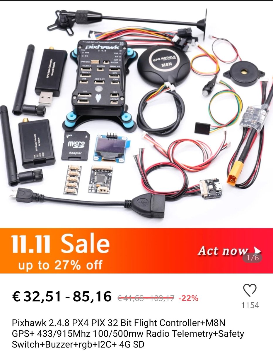 Next item had me puzzled... It's clearly mounted topside so my first thought of an ultrasonic altimeter was wrong. Second guess was a barometer to calculate altitude. However, looking at a lot of AliExpress terror I mean hobby starter kits it's just a buzzer.