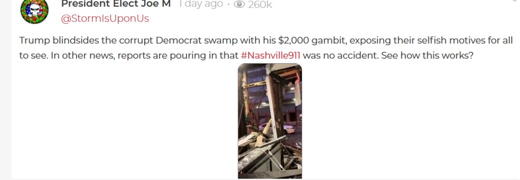 Three screen shots from Joe M's Parler a/c about the Nashville bombing:1