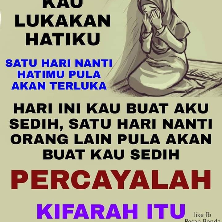 SuriWn's tweet photo. Karma itu ada sayang
Kau harus ingat itu
Setiap tetes air mataku 
Yg jatuh karna kau
Mg Allah mendengar do'a ku
Aamiin https://t.co/1NE1R8Keit