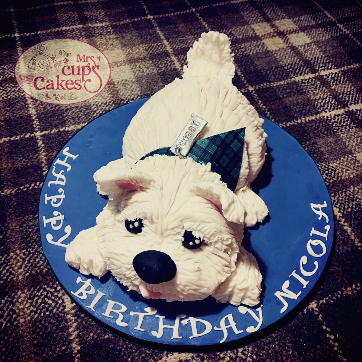#happybirthday Nicola #celebrating her #birthday #christmasday #christmasbirthday #christmasbirthdaycake #westhighlandwhiteterrier #westhighlandterrier #scottydog #mumysgirl #birthdaygirl
