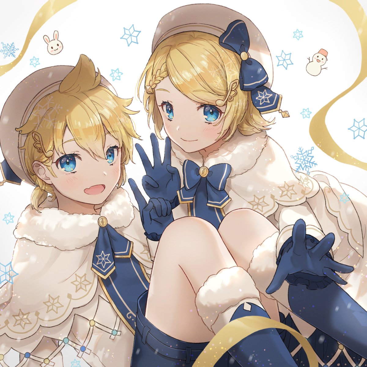 鏡音レン ,鏡音リン 「リンちゃんレンくん13周年おめでとう!!
#鏡音誕生祭2020 」|亜鹿のイラスト