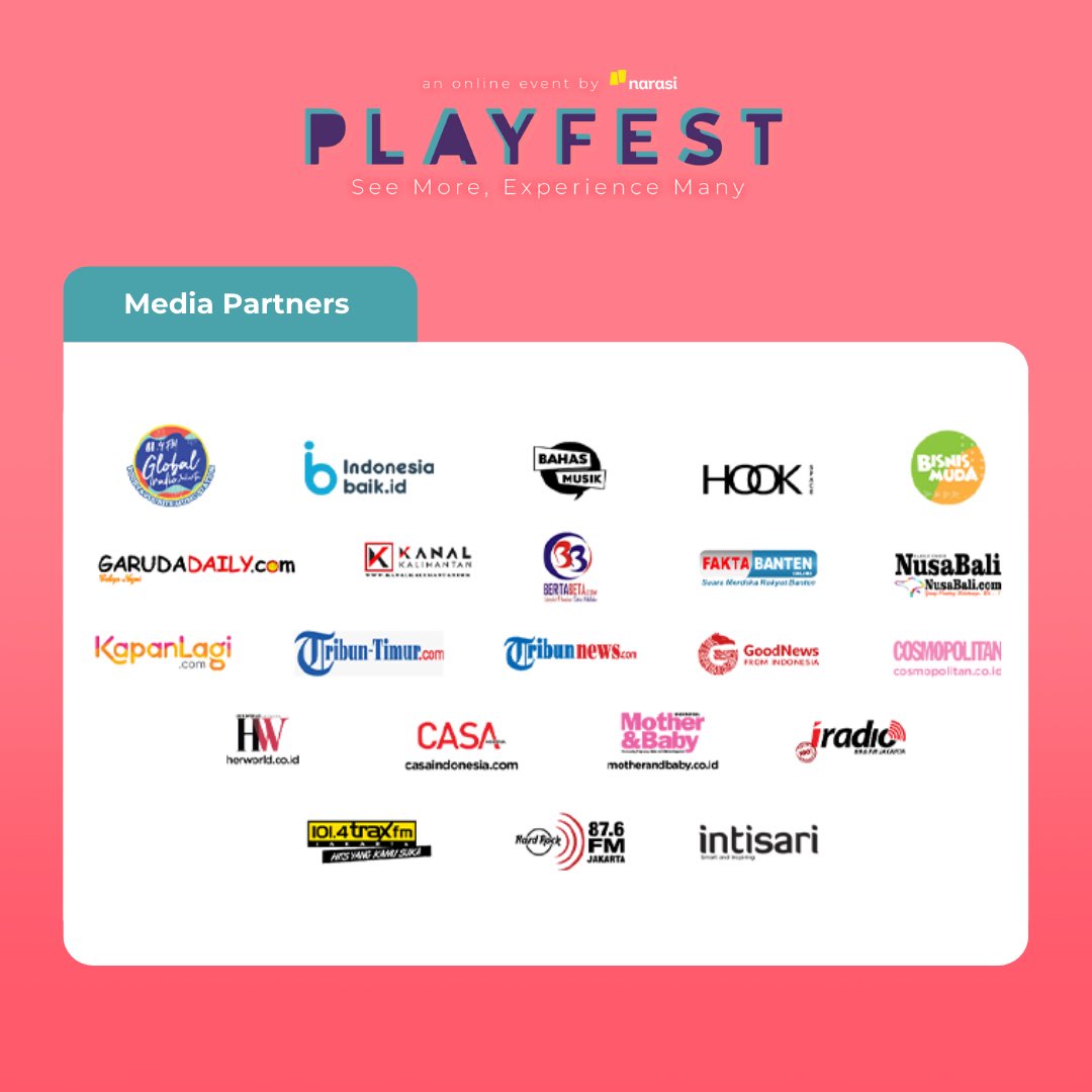 playfestnarasi's tweet image. Semua sesi Conference, Talkshow, Workshop, dan Networking Lounge di Ideas Area serta Creator on the Ground di Entertainment Area udah BISA KAMU TONTON (lagi) SEKARANG di web playfest.narasi.tv. GRATIS! Cuma sampai 31 Desember 2020.

#Playfest2020 #MoreVirtualExperience