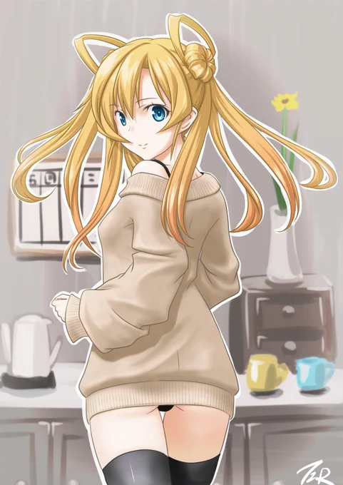 #pixivの1番古い絵と新しい絵を貼る
2007年11月秋月律子(線画)
2020年12月阿武隈
結局、律ちゃんは塗らんかったなぁ 
