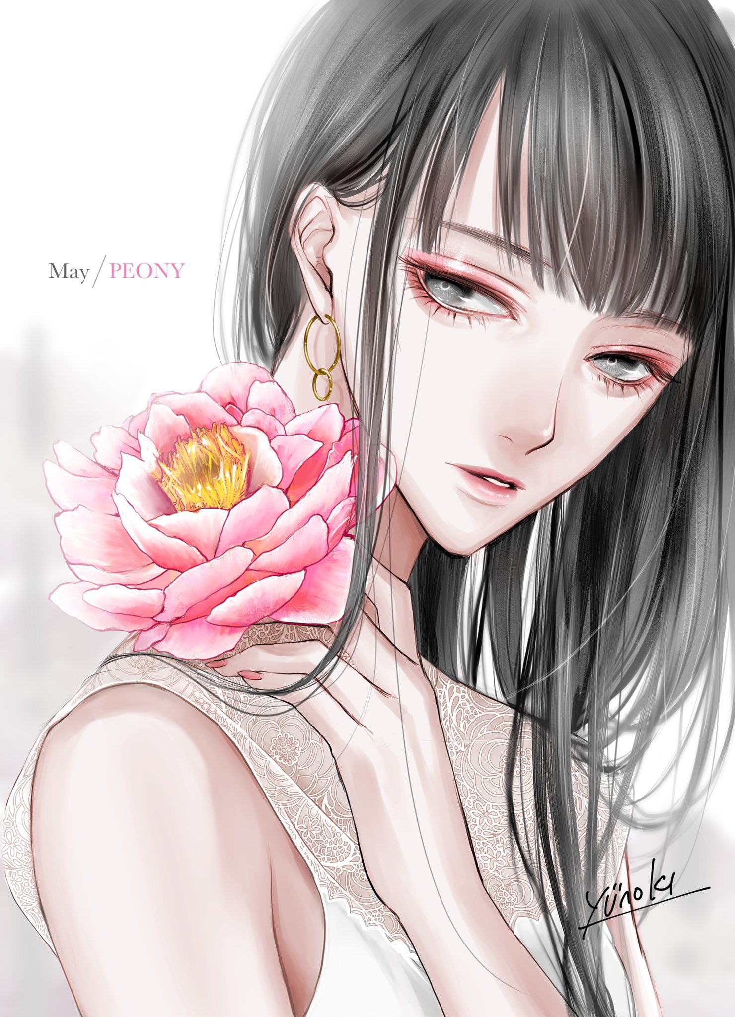 Yunoki カッコいい女の描き方 寄稿 発売中 5月牡丹 6月薔薇 7月百合 8月向日葵