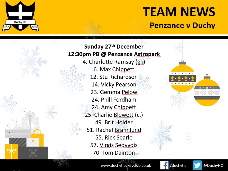 TEAM NEWS!
Just a couple of hours until the Mixed XI head south to take on Penzance Hockey Club in a club-first Christmas friendly, and a chance to say thank to the club who were there for us during a tough 2020

Even the weather has cleared after some torrential rain earlier!