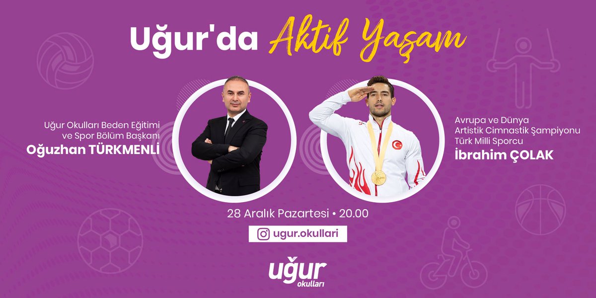 ‘Uğur’da Aktif Yaşam’, dünya şampiyonu olma yolunda tam 19 yıl emek veren Türk Milli Sporcu İbrahim Çolak’ın katılımıyla 28 Aralık’ta başlıyor! 🤸🏻‍♂️

Sporun akademik gelişime katkısı ile sporda başarının sırlarını konuşacağımız Instagram canlı yayınımıza davetlisiniz.

#UğurluOlmak