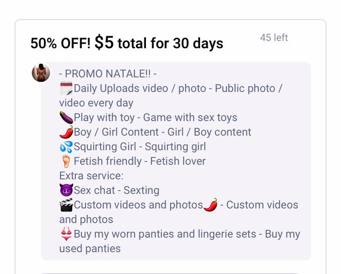 NEW PROMO ON MY #ONLYFANS !! Only 5 $ 🤭😈 I&rsquo;m waiting you!  https://t.co/Ev3XhN9PQa  #OnlyfansPromo @onlyfansshout<a href="/tag/onlyfans"class="tags">#ONLYFANS</a><a href="/tag/onlyfanspromo"class="tags"><span>#onlyfanspromo</span></a>