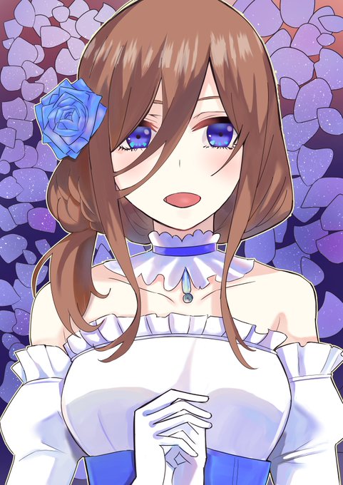 まえたつさんがTwitterに投稿した中野三玖(五等分の花嫁)のイラスト。