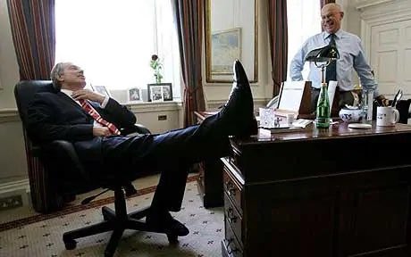 Boris is getting a lot of stick for this photo, which I think is unfair. Tony Blair did it to the same desk in the same office. It’s the PM’s desk in the PM’s office.