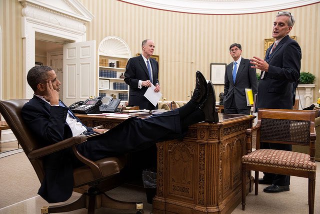 And it’s well known that the Resolute desk in the Oval Office has had presidents feet all over it too. Perhaps it’s a man thing?