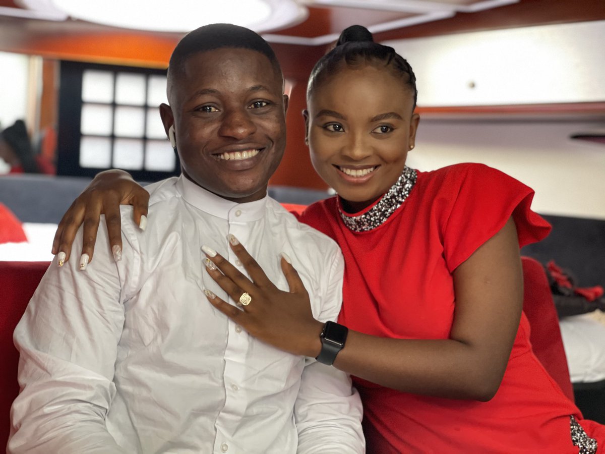 tomipearls's tweet photo. I said a Big YES to forever to the Love of my life @lukmanshobowale 

Thank you for coming through baby Thank you for your unconditional Love 
May this be the beginning of good times in our lives 

I LOVE YOU SO MUCH BABY!!! ❤️❤️❤️ https://t.co/KTSfqUFO70