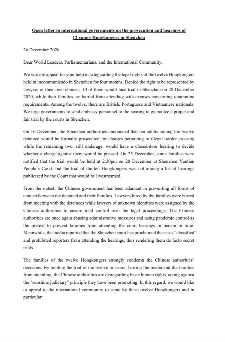 MPIainDS's tweet image. The world is keeping a watchful eye on the #HongKong 12 as they begin trial on trumped up charges tomorrow under the cover of Christmas holidays. The UK Government should take note &amp;amp; lodge a strong complaint to the Chinese Government. @DominicRaab @BorisJohnson #Save12HKYouths