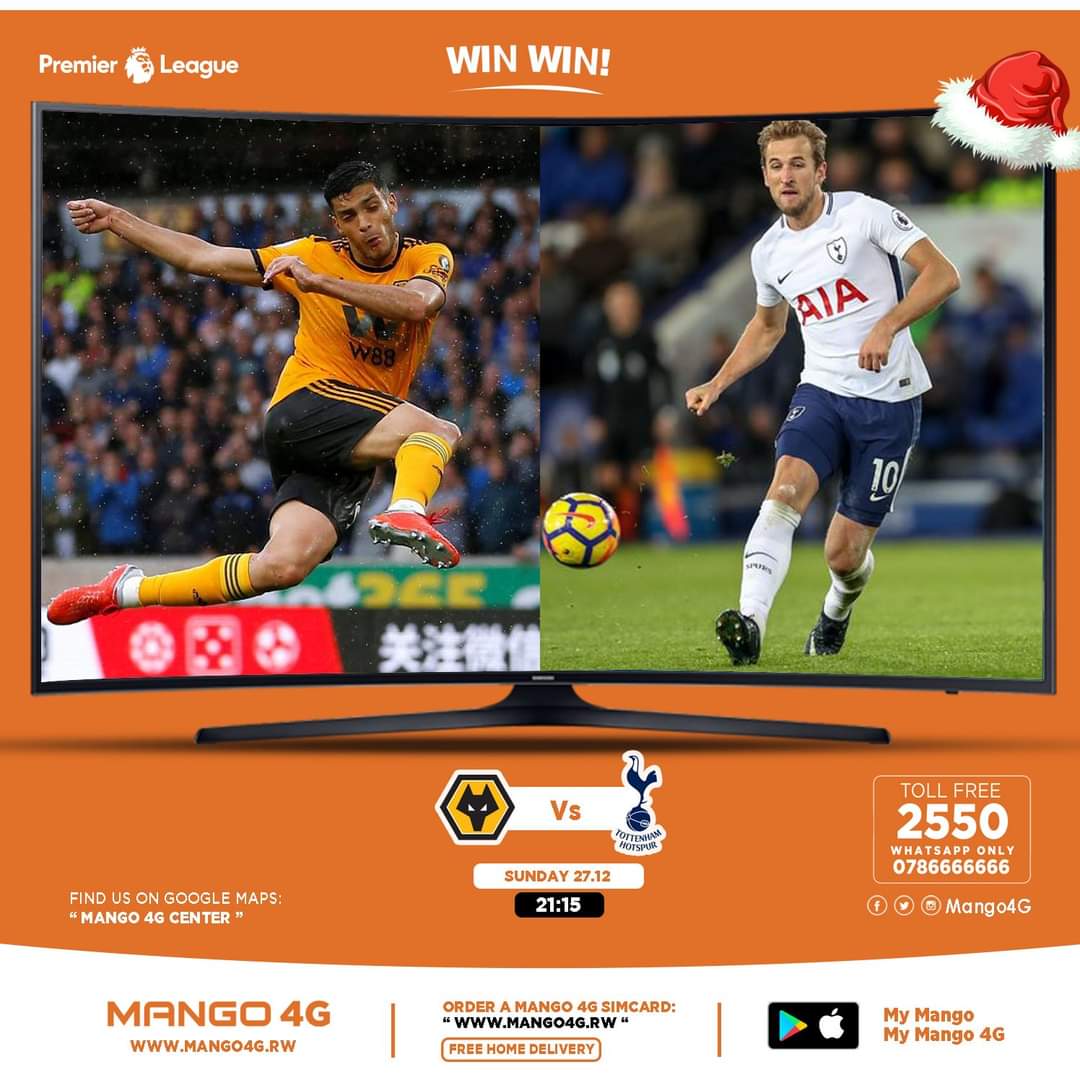 Mango4G's tweet image. Win various prizes predicting the exact score to this football match between Wolves and Tottenham. Follow @Mango4G on Instagram, Twitter and Facebook, like and share this post. Use hashtags: #Mango4G #Truly4GNetwork #MUEP #MUIP #Agahebuzopacks 
First 5 people will win.