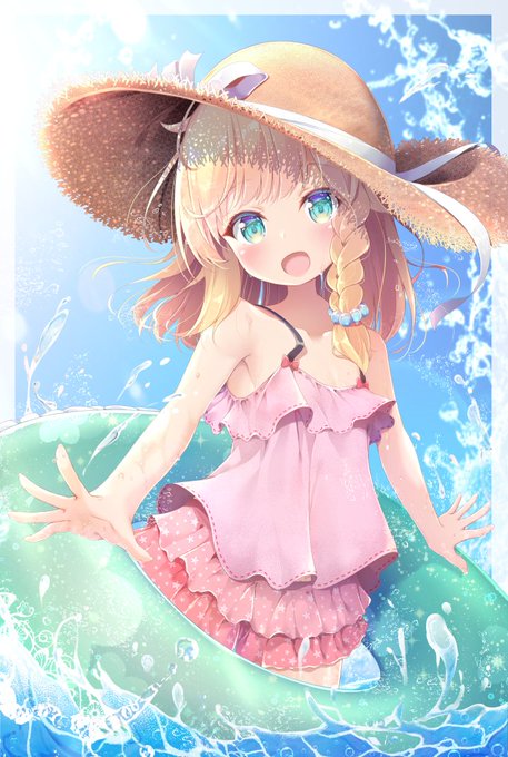 「straw hat swimsuit」 illustration images(Oldest)