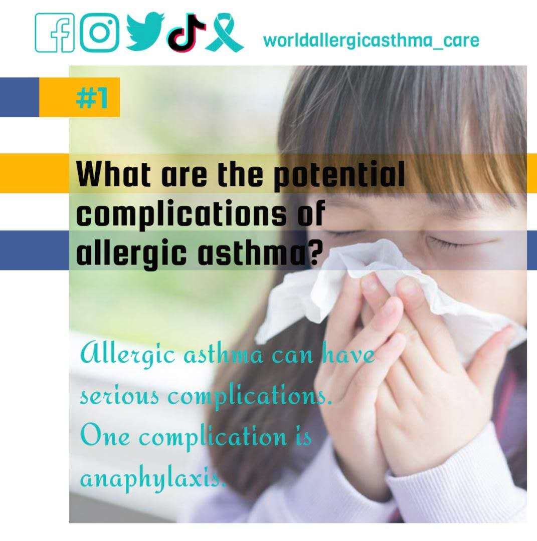 AsthmaWorld's tweet photo. What are the potential complications of allergic asthma?
过敏性哮喘的潜在并发症有哪些？

#AllergicAsthma #Allergic #Asthma #allergicreaction #WorldAllergicAsthmaCare #awareness https://t.co/xT8PoKYK0m