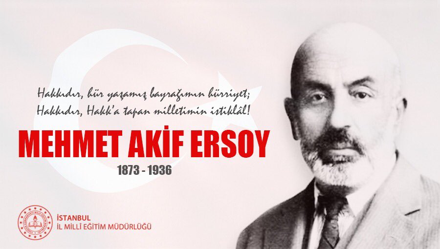 memleventyazici's tweet photo. İstiklal Marşı’mızın şairi, ilim, irfan geleneğimizin en mühim halkalarından #MehmetAkifErsoy’u vefatının senei devriyesinde rahmet ve minnetle anıyorum.  
Ruhu şâd olsun. https://t.co/q5c8z8sFUB