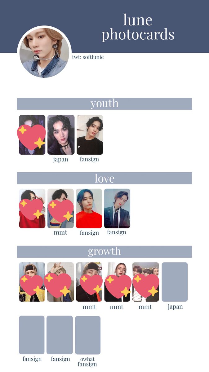 BBYClune's tweet photo. WTB / ISO
I want to buy any of the pcs that are blank so if anyone has any of these pcs especially the lune wl please let me know🥺 #DKB #D1 #ECHAN #TEO #HEECHAN #LUNE #GK #JUNSEO #YUKU #HARRY_JUNE #WTB #ISO #DKBPC #KPOP https://t.co/KxiolxP4TP
