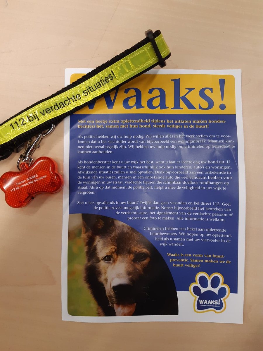 Het project Waaks voor de hondenbezitters in Wolfheze draait weer! U kunt zich aanmelden via: lucy.mons@politie.nl