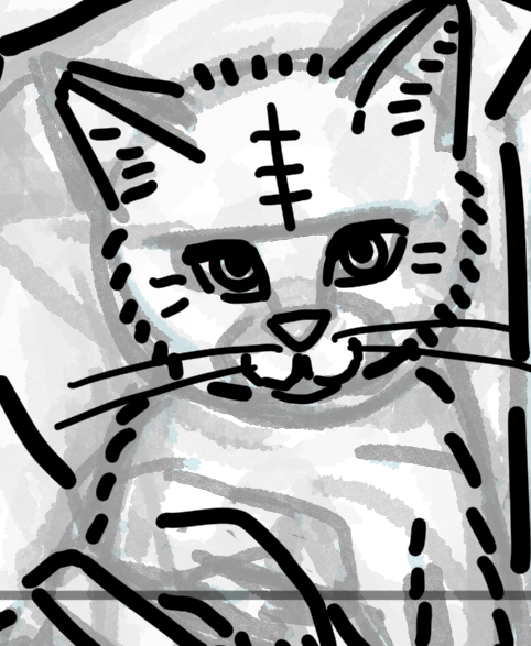 今日の成果 猫が可愛く描けなくて死 