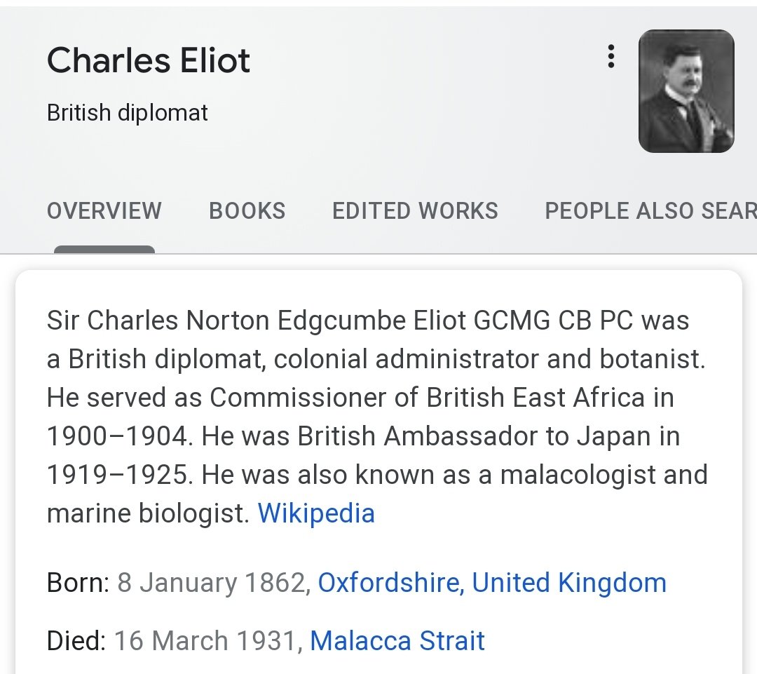 The author is Sir Charles Eliot (1862 –1931), Commissioner of British East Africa in 1900–1904.