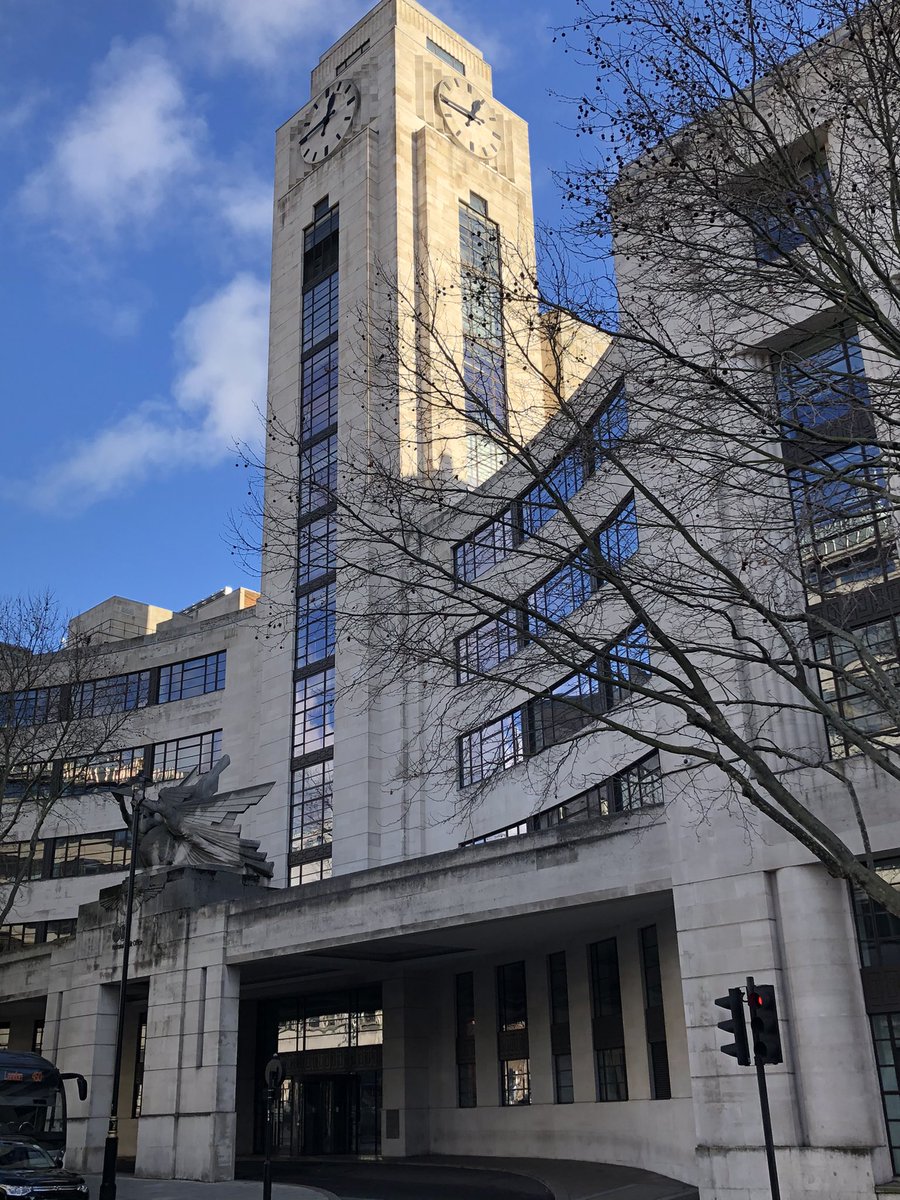 The national audit office building! look at those wingéd figures over the entrance auditing the world! (It’s actually a former check-in terminal and HQ for Imperial Airways) – bei  National Audit Office