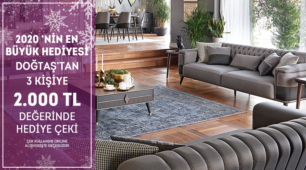 Yarışmamız başlıyor!
#Hediye çekini kazanmak için:
#YeniYılTarzım etiketini yoruma yaz ve 1 arkadaşını etiketle
<a href="/Dogtas/">Doğtaş</a>’ın yarışma gönderisini ve son 5 gönderiyi beğenerek retweet yap 
Ne kadar yorum o kadar kazanma şansı!
#çekiliş #çekilişvar #cekilis #hediyeçekilişi #yarışma
