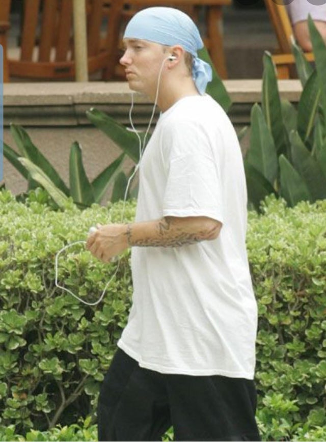 1. In the picture on the left Eminem getting into shape after rehab 20082. In the right picture Eminem attends "Eminem: The Way I Am" book release party at Nort/Recon on October 15, 2008 in New York