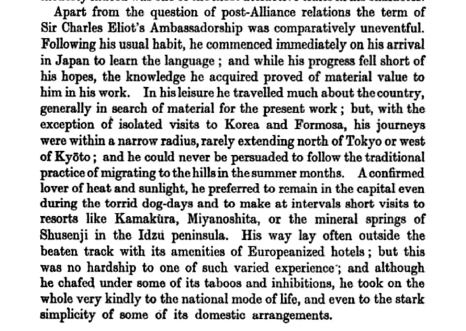 “A confirmed lover of heat and sunlight, he preferred to remain in the capital of Tokyo even during the torrid dog-days.”