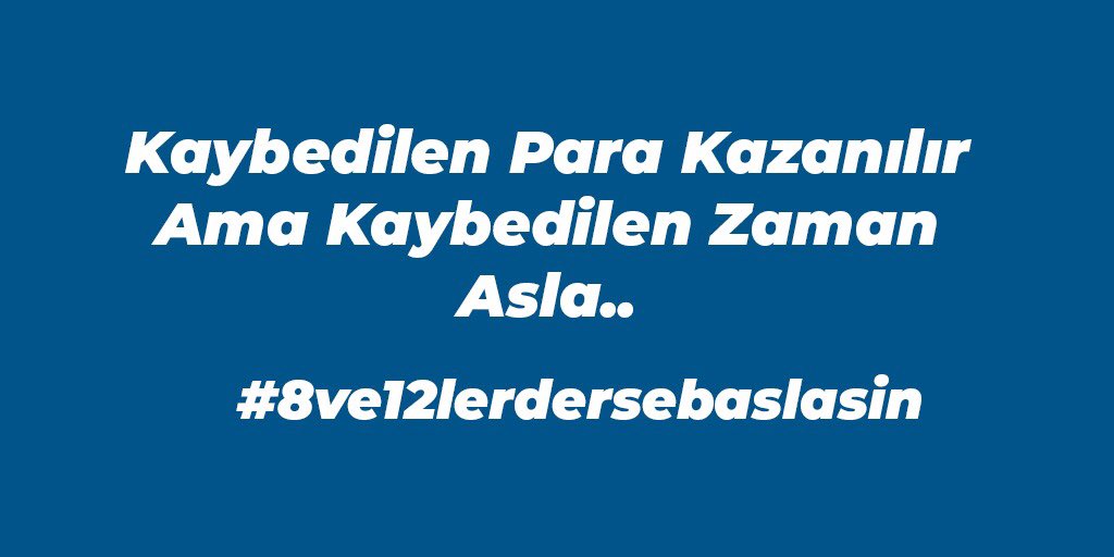 Gelecek için sağlam bir nesil için daha gelişmiş bir ülke için gençliğine sahip çık.
#8ve12lerdersebaslasin
<a href="/tcbestepe/">T.C. Cumhurbaşkanlığı</a>  <a href="/suleymansoylu/">Süleyman Soylu</a> <a href="/ziyaselcuk/">Ziya Selçuk</a> <a href="/drfahrettinkoca/">Dr. Fahrettin Koca</a>