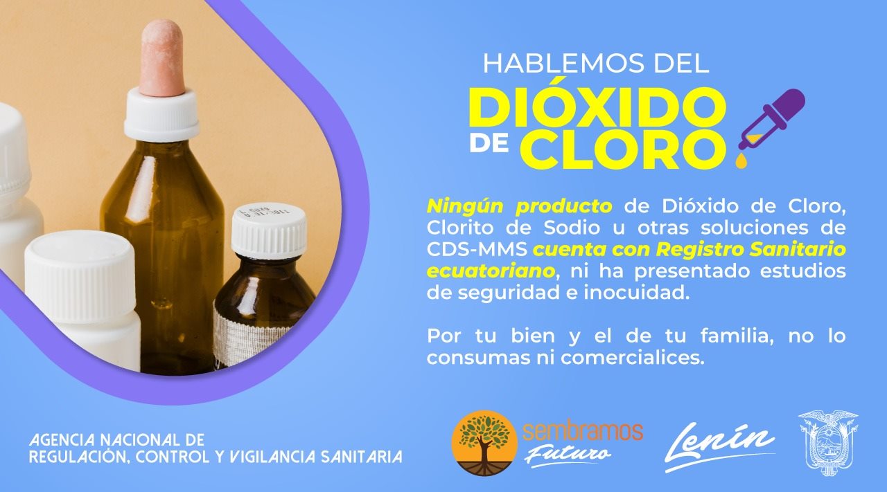 Arcsa Ecuador on X: Recuerda que los productos de dióxido de cloro,  clorito de sodio u otras soluciones de CDS-MMS no cuentan con registro  sanitario ecuatoriano, ni han presentado estudios de seguridad