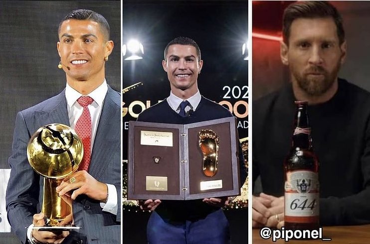 TimelineCR7's tweet photo. Lionel Messi fans have been angry with Cristiano Ronaldo for winning the player of the century award.

The only thing their idol has won in 2020 is a bottle.

Anyone would get angry.

https://t.co/NMNyd2U6lf