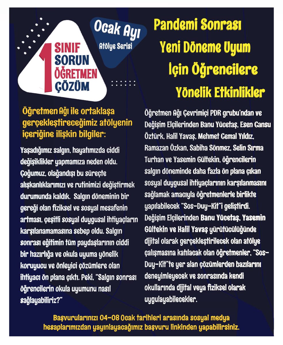 bursailmem16's tweet photo. 'Bursa Öğretmen Psikoloji Atölyesi' (BUPSA) Ocak ayı '1 Sınıf 1 Sorun 1 Öğretmen 1 Çözüm' aracı atölyesi yayınlandı... 
@sdulger43 @bupsa_bursa

Detaylar görsellerdedir...
👇👇👇👇👇👇👇👇 https://t.co/a4bu2p9YLf