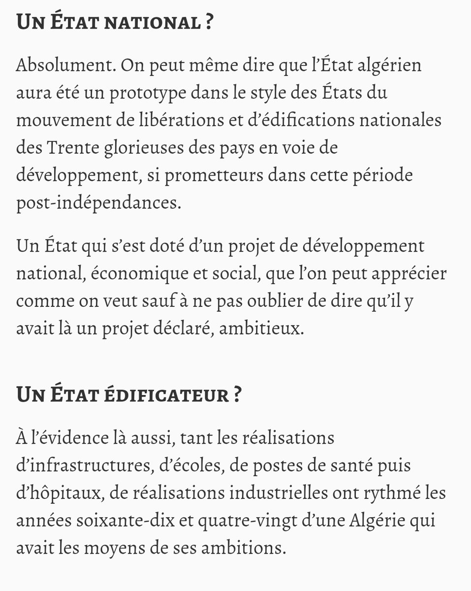 3- politique sociale L'Etat providence algérien ? Omar Brixi, enseignant chercheur à Paris 11, préfère le terme d'État édificateur. L'accès à la santé est favorisé par la gratuité. Indéniablement, l'État remplit son rôle dans ce domaine.