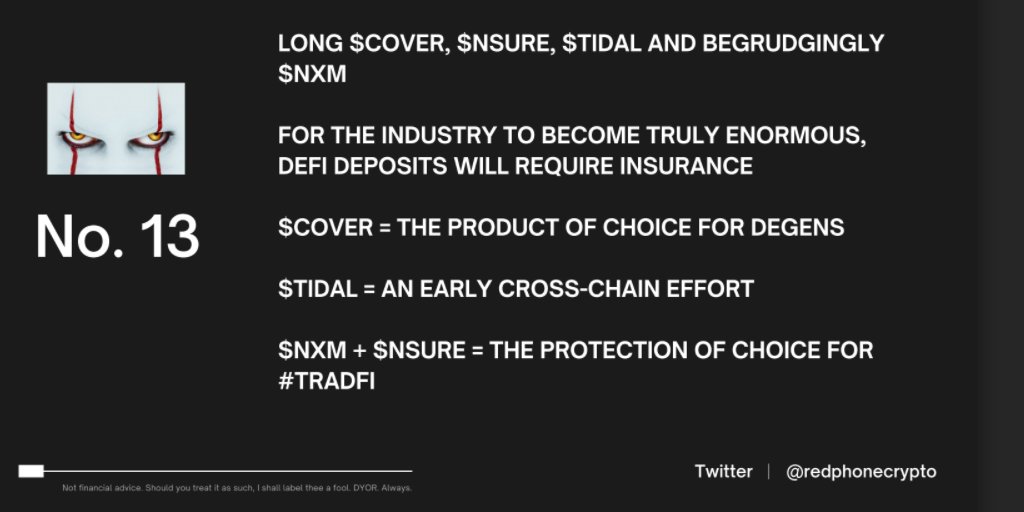  $COVER  $NSURE  $TIDAL  $NXM  $WNXM